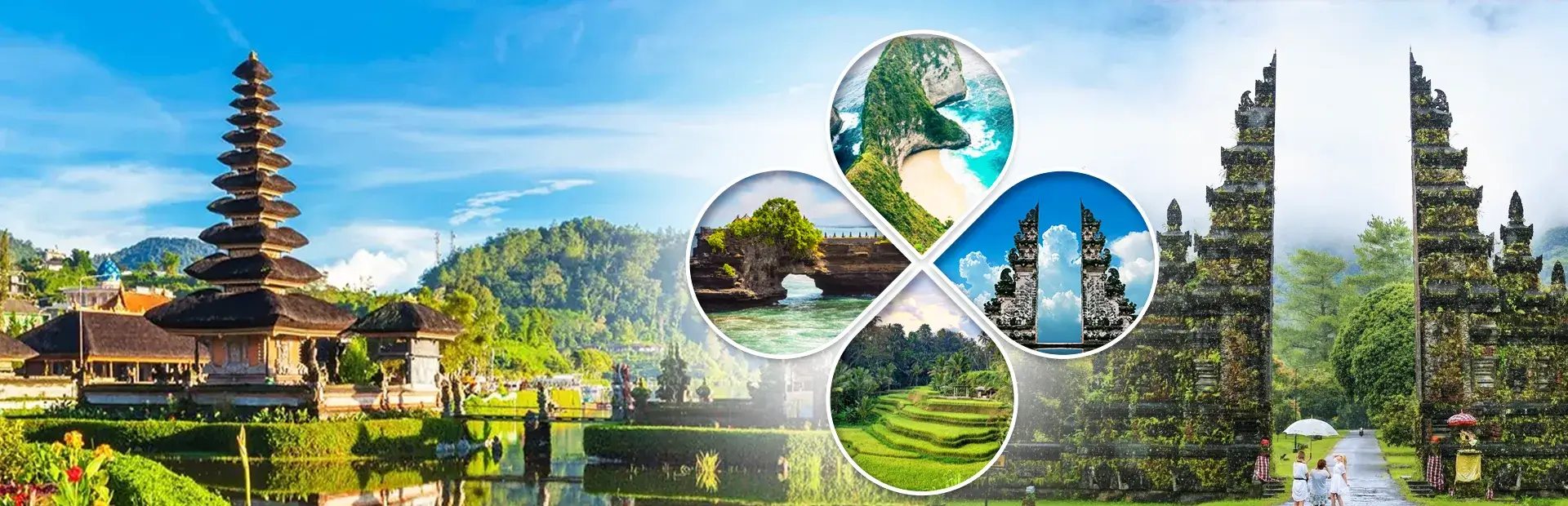 A vibrant collage showcasing Bali's top attractions, including beaches, temples, and lush landscapes.