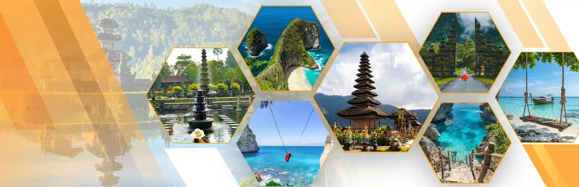 A vibrant collage showcasing Bali's top attractions, including beaches, temples, and lush landscapes.
