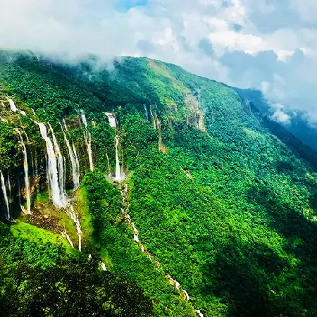 Meghalaya Seven Sisters Waterfall