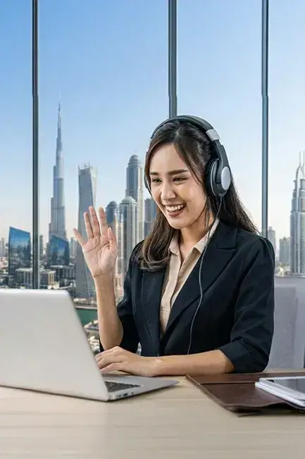 Close-up of the Burj Khalifa tower against a bright blue sky, the center-piece of every Dubai sightseeing itinerary.