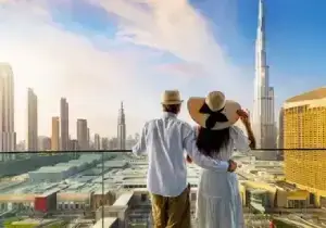 Romantic Dubai skyline in honeymoon Dubai tour package
