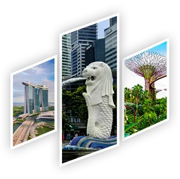 Capturing memories with our Singapore tour packages from India, showcasing travelers posing at the Merlion Park and scenic waterfront spots.