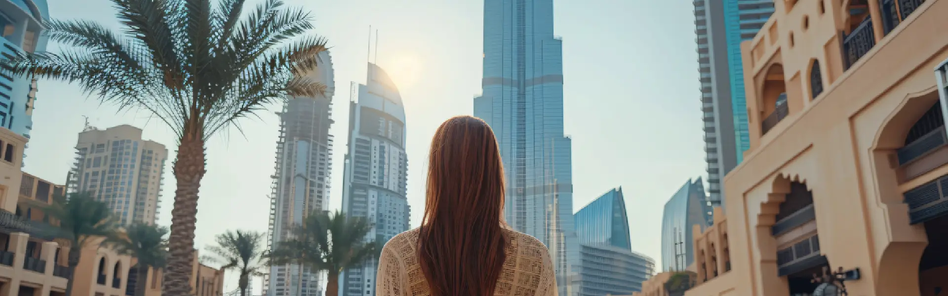 Umrah with Dubai Tour Package banner showing the Kaaba and Burj Khalifa.